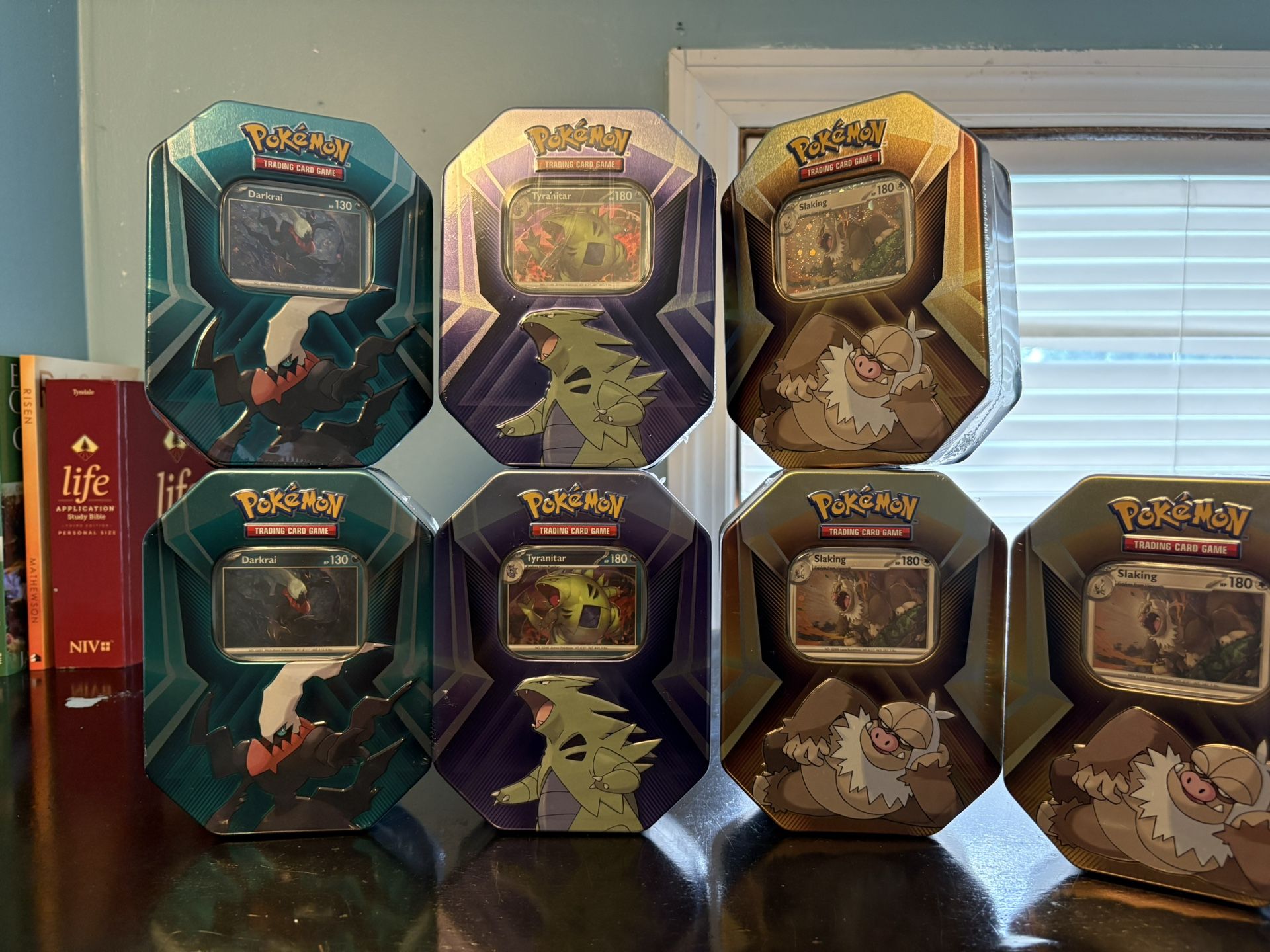 Pokémon Card Tins (Darkrai, Tyranitar,Slaking) 