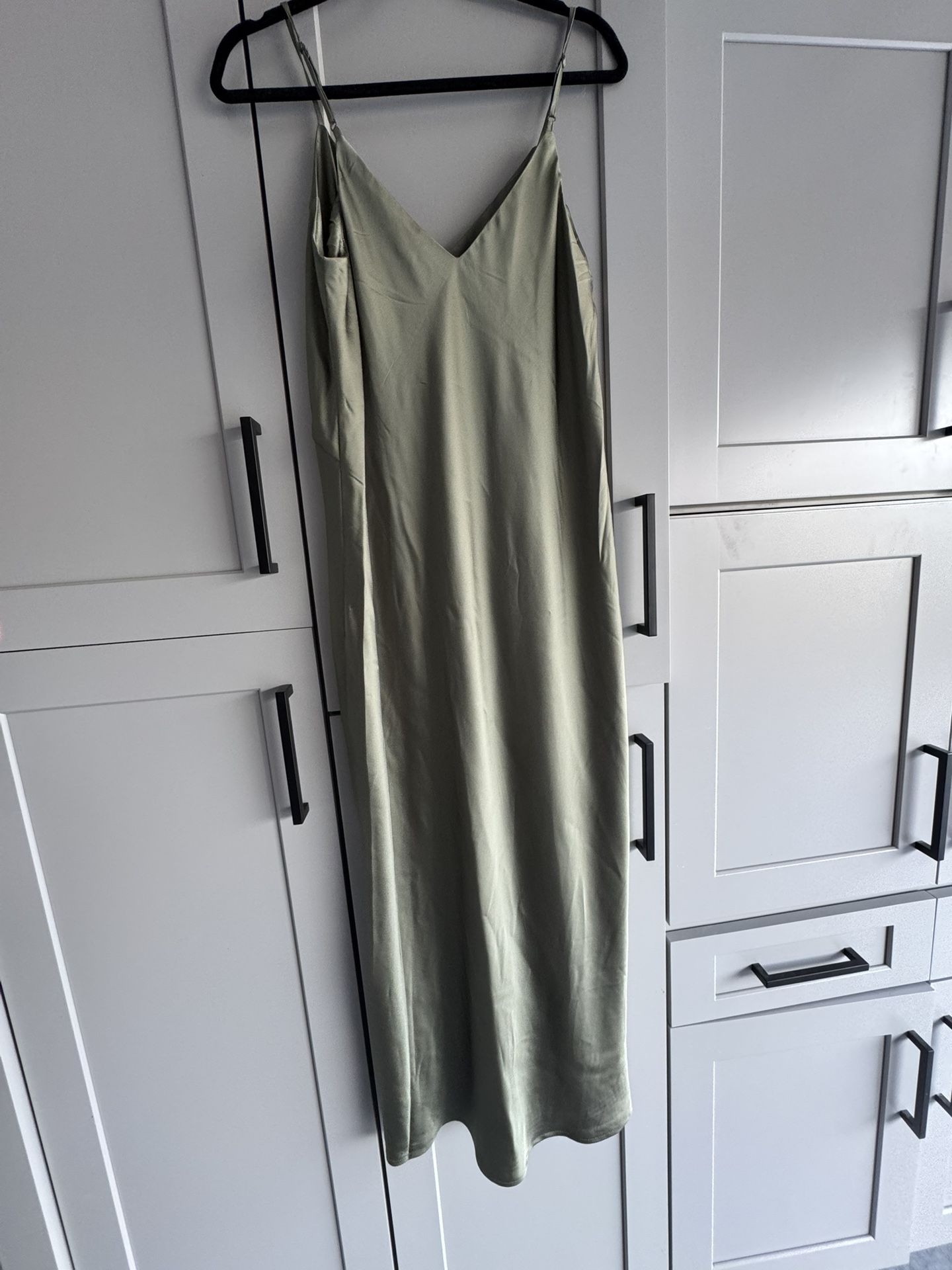 Green Midi Slip Dress