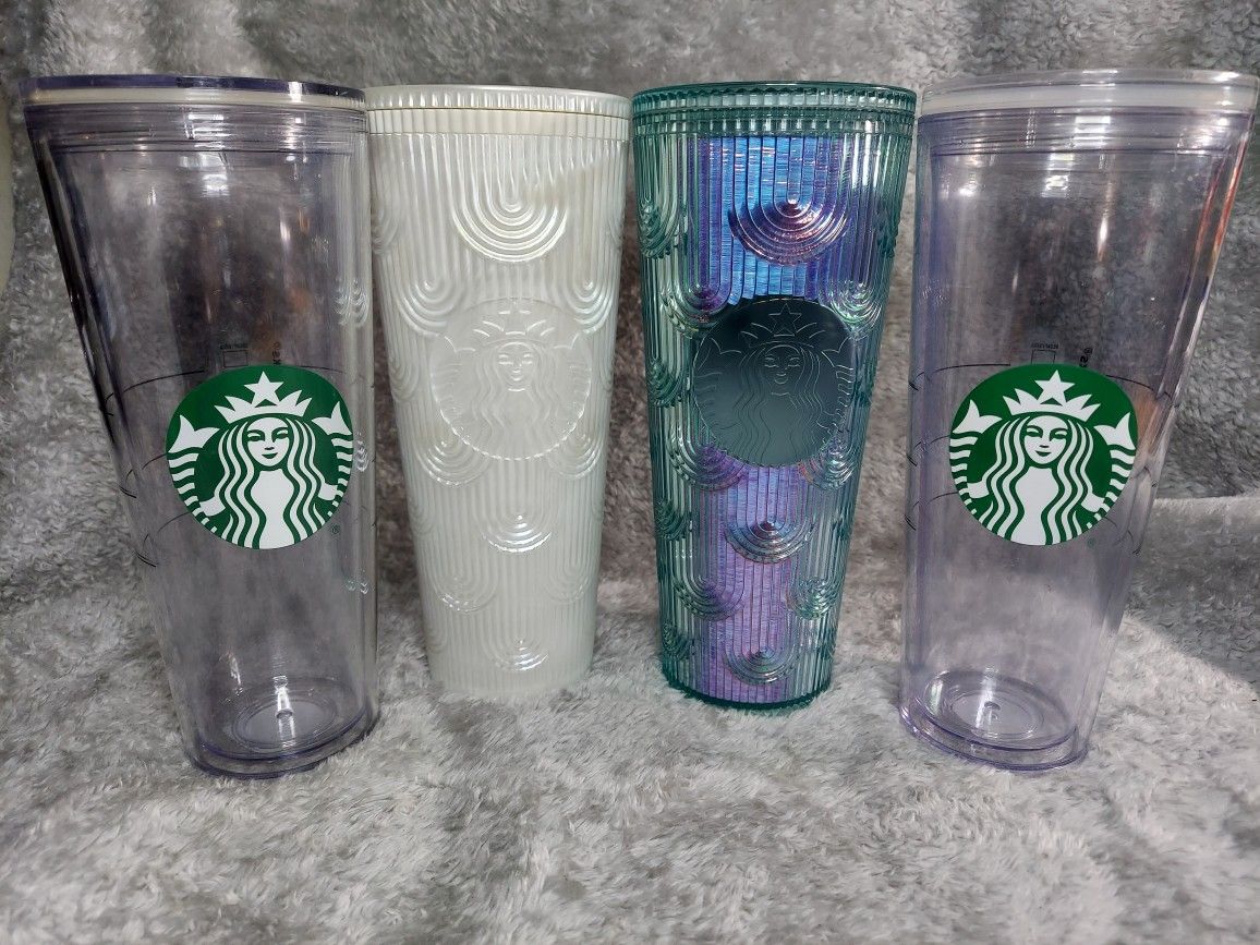 4 Starbucks 24 Oz Tumblers No Straws Must Pick Up