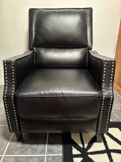 Black Faux Leather Recliner