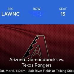 Diamondbacks Spring Training Tickets March 6
