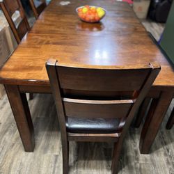 Used Dining Table With Bench And  4 Chairs 