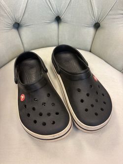 Black & White Crocs Slip on Shoes Slippers Size 8