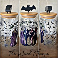 Halloween 16 Ounce Glass Cup With 3-D Straw Topper