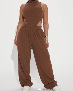 Brown 2 Piece Pants Set