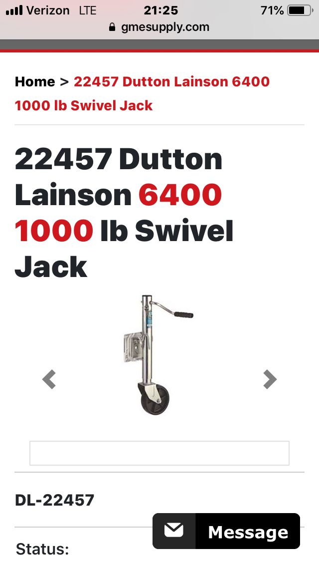 1000 lbs. Rated Swivel Trailer Tongue Jack
