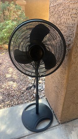 2 Lasko Black Pedestal Standing  Oscillating Fans  3 speeds