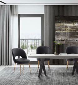 Dining Chair- Velvet Dark Gray