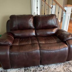 Leather Sofa & Love Seat [Power Recline]