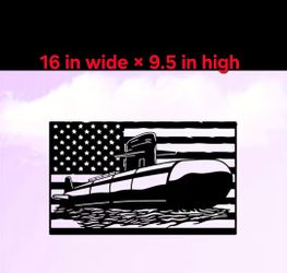 American Flag Submarine Metal Wall Art