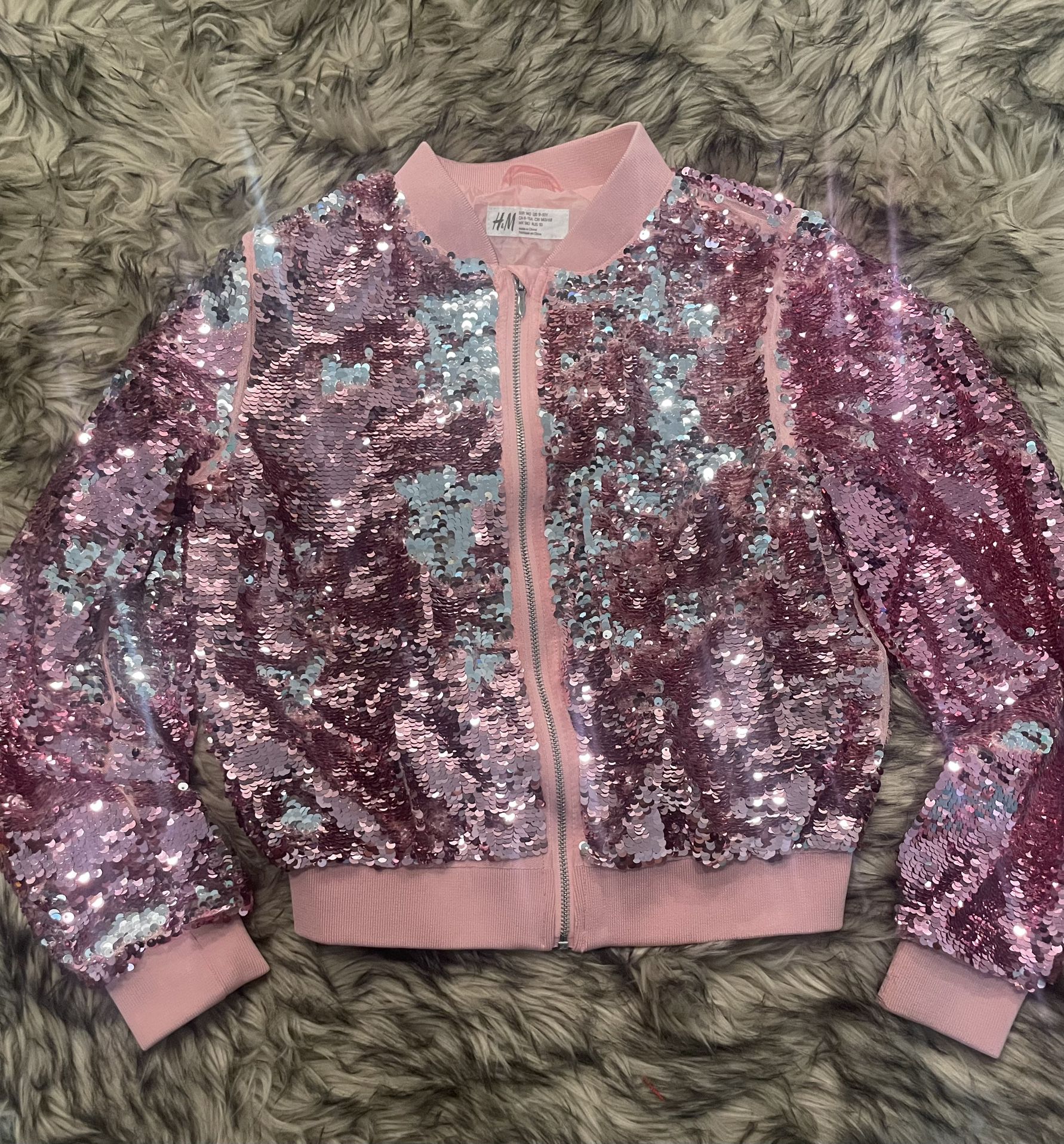 Pink sequin Bomber jacket 