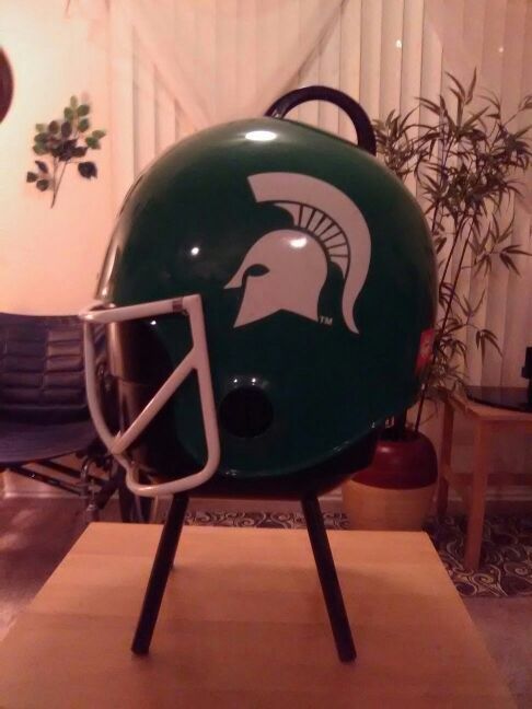 Michigan State Football Helmet Charcoal BBQ Grill
