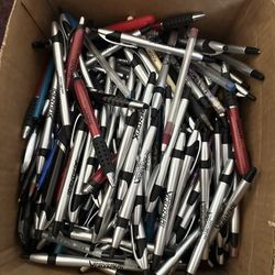 Box of about 200 pens, a few highlighters and pencils. If you see it listed it’s still available. 