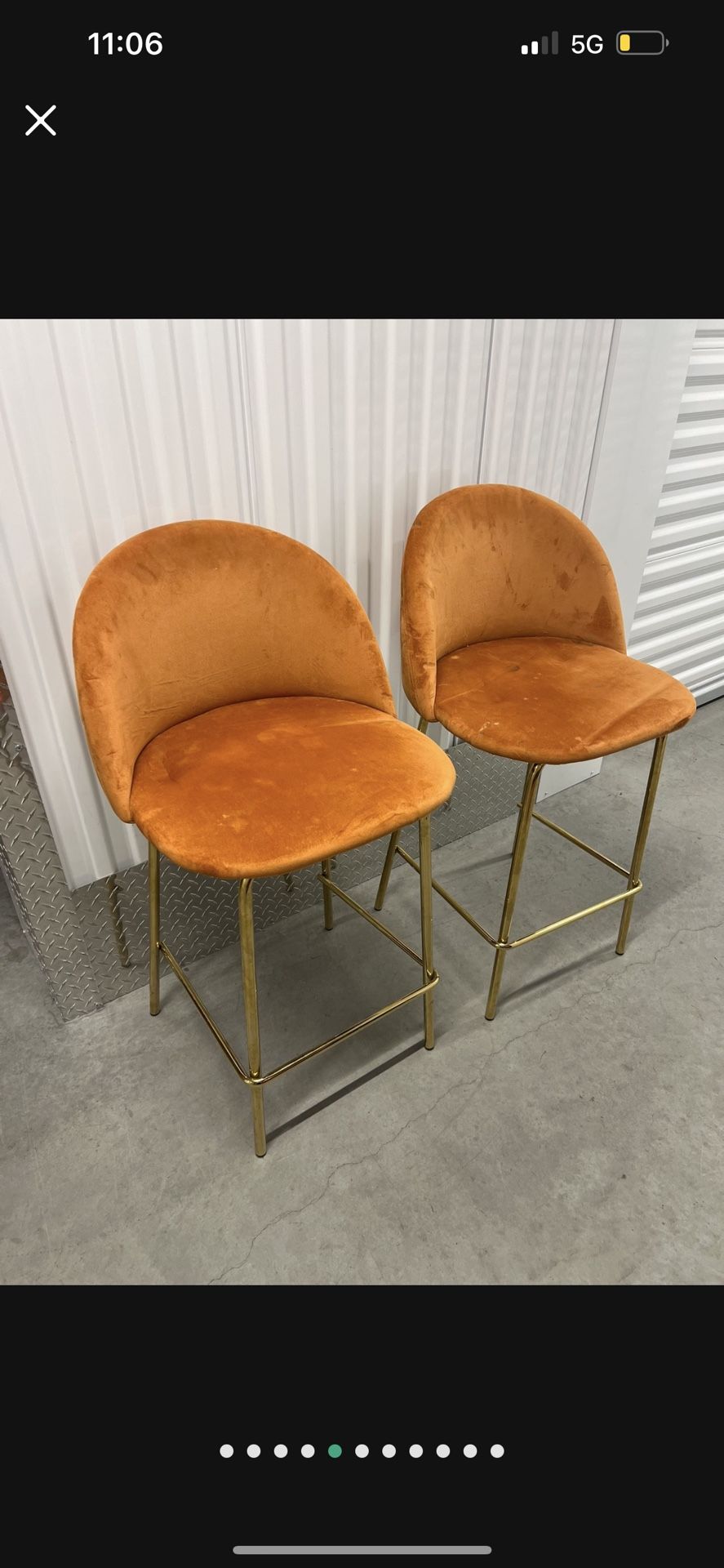 Velvet Orange Bar Stools