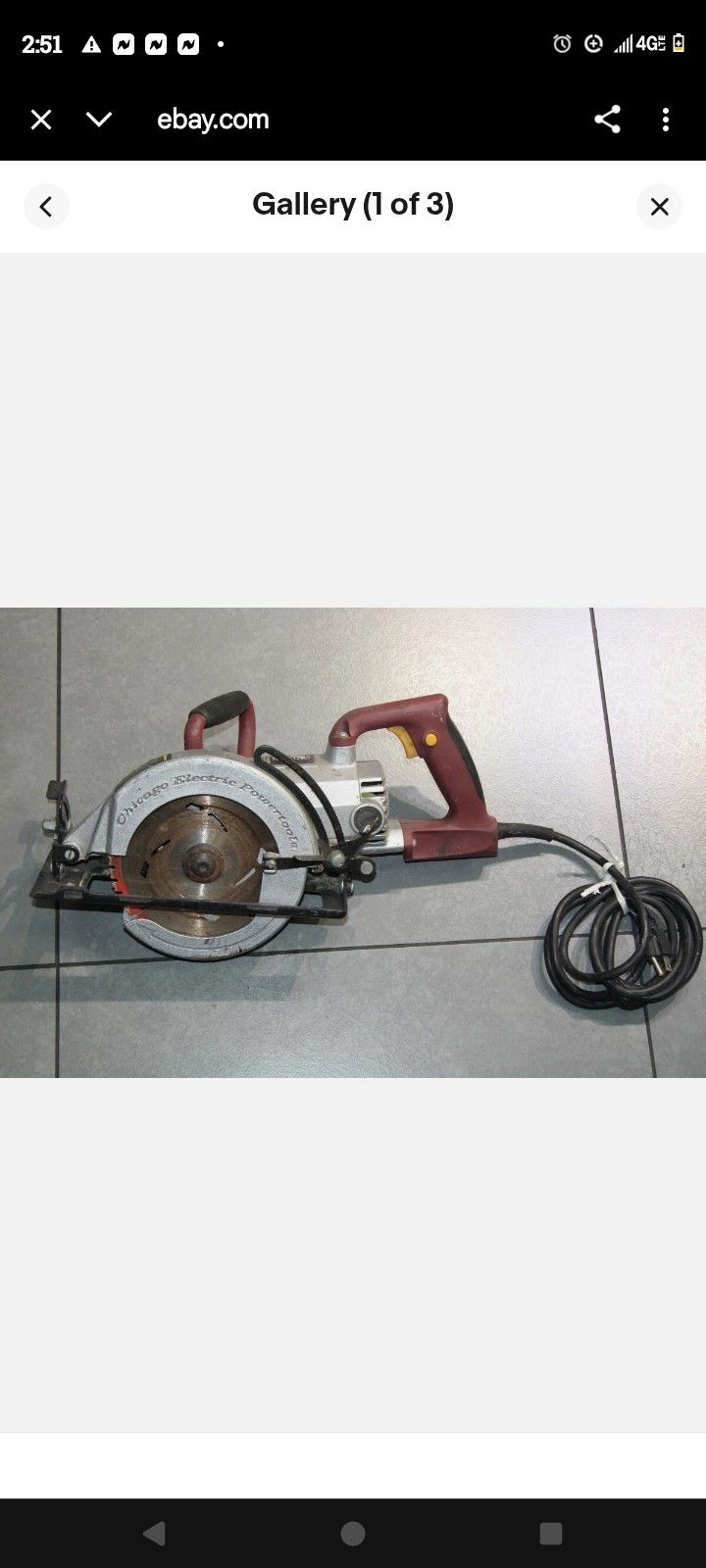 Chicago Electric 7-1/4" Worm Drive Circular Saw 68988 (LP(contact info removed))