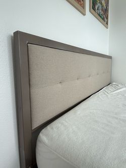 Queen bed frame and mattress