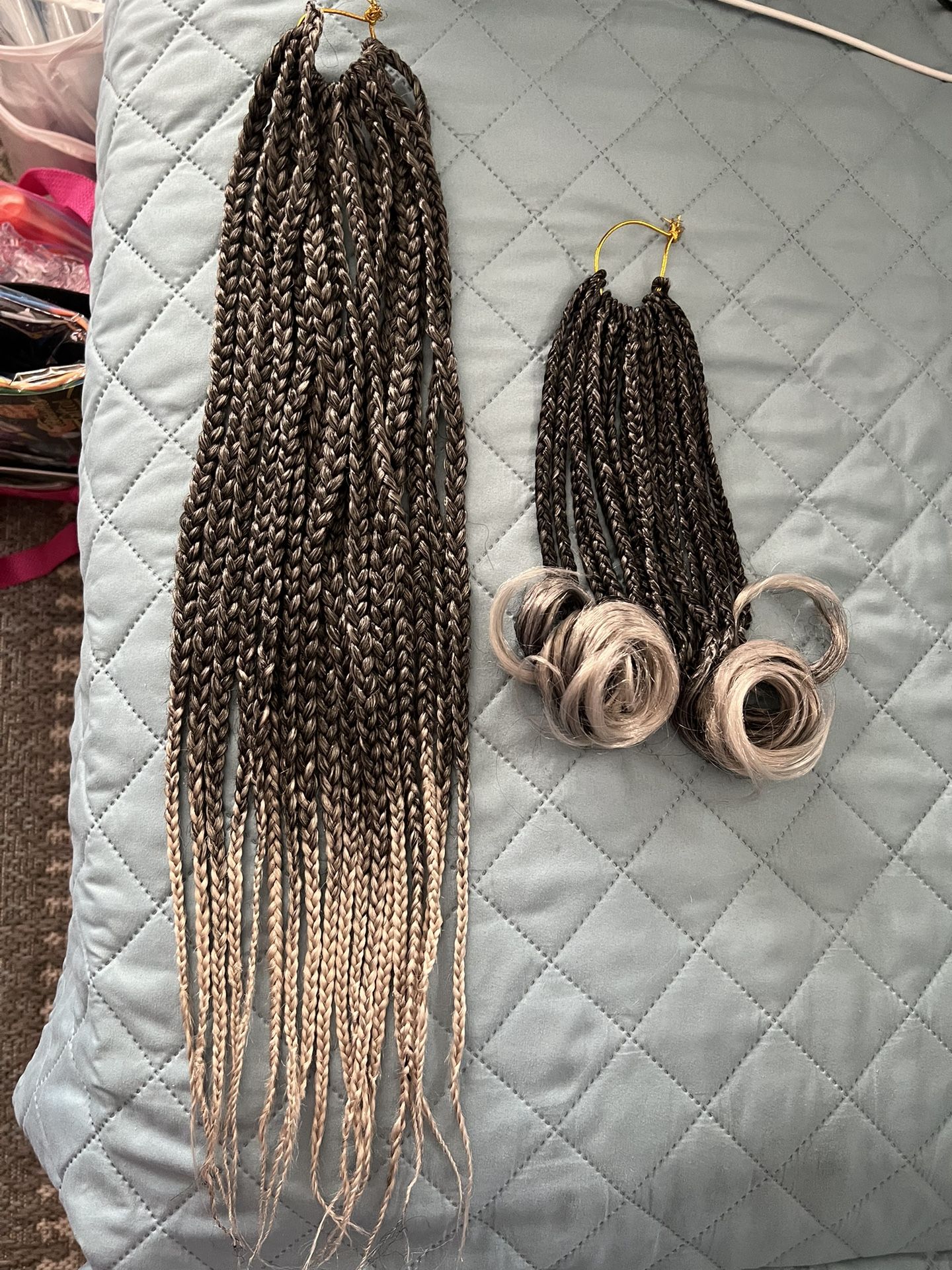 Hair Accessories. Charcoal Gray To Pale Gray Ombré.