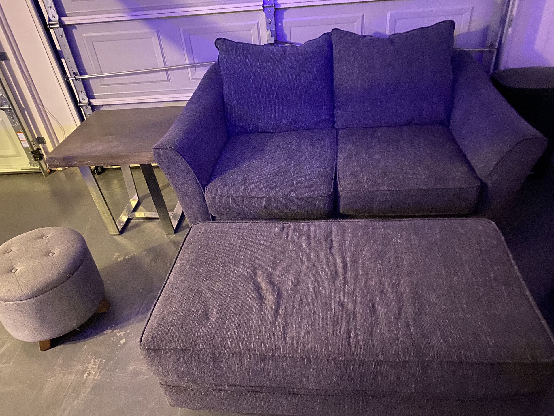 Couch With Side Table Set And Ottoman