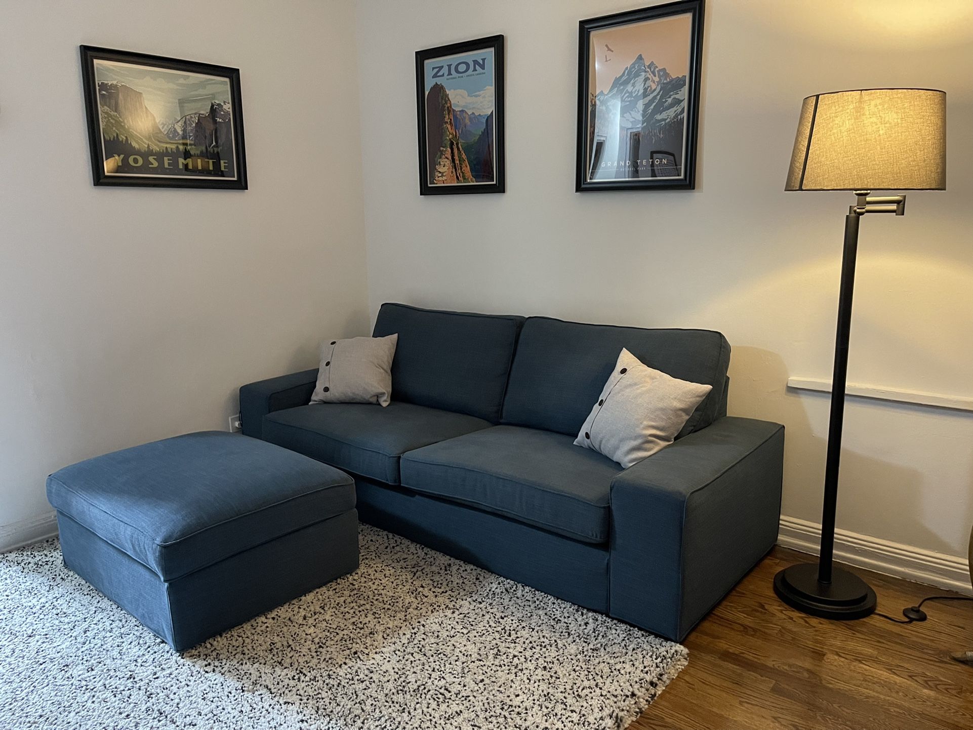 IKEA Sofa with Matching Ottoman