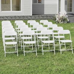 White folding chairs s,a,l, e