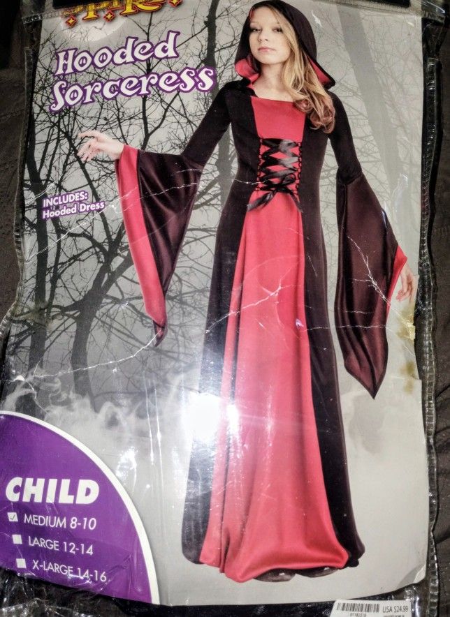 Halloween Costume Hooded Sorceress Size Medium 8/10