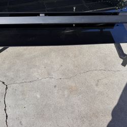 Black Metal And Glass Stand Table