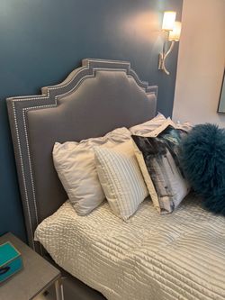 Custom gray Queen Bed