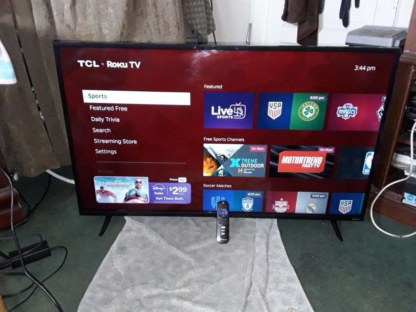 TCL Roku Smar 5v 43" Inch Class Series 4K UHD HDR LED Smart Roku TV-43S435 Y2020 Remote Control Included
