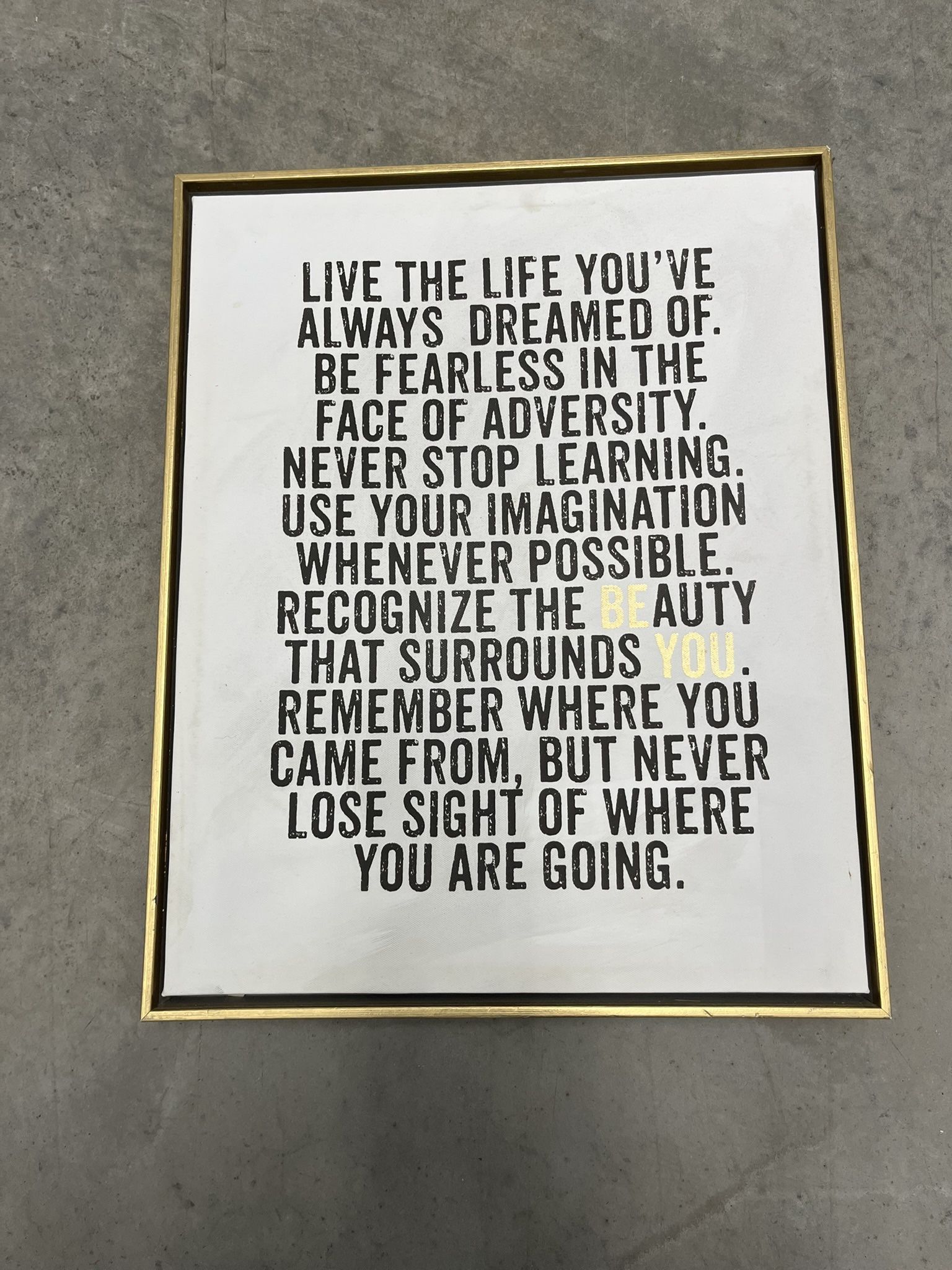 Inspiration Quote Wall Canvas