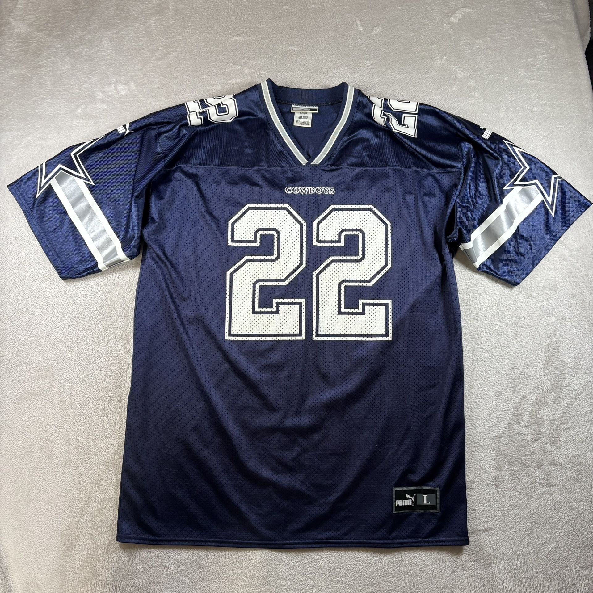 Vintage NFL Dallas Cowboys E. Smith #22 Puma Jersey Men’s Large Blue NEW #1618