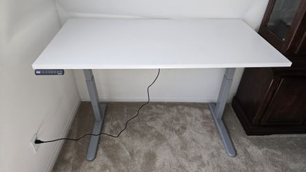 Jarvis Dual Motor Standing Desk 55"x28" - Gray & White