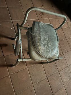 Drop-Arm Folding Commode with padded seat included