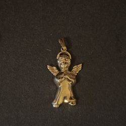 14k Gold Angel Pendant
