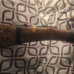 Hand-Tooled Leather Rifle Scabbard 33" Brown Zolo Leathers  -  New