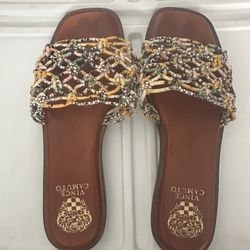 Vince Camuto Colorful Woven Slide Sandals