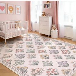 8x10 Washable Rug for Girls Bedroom Decor,