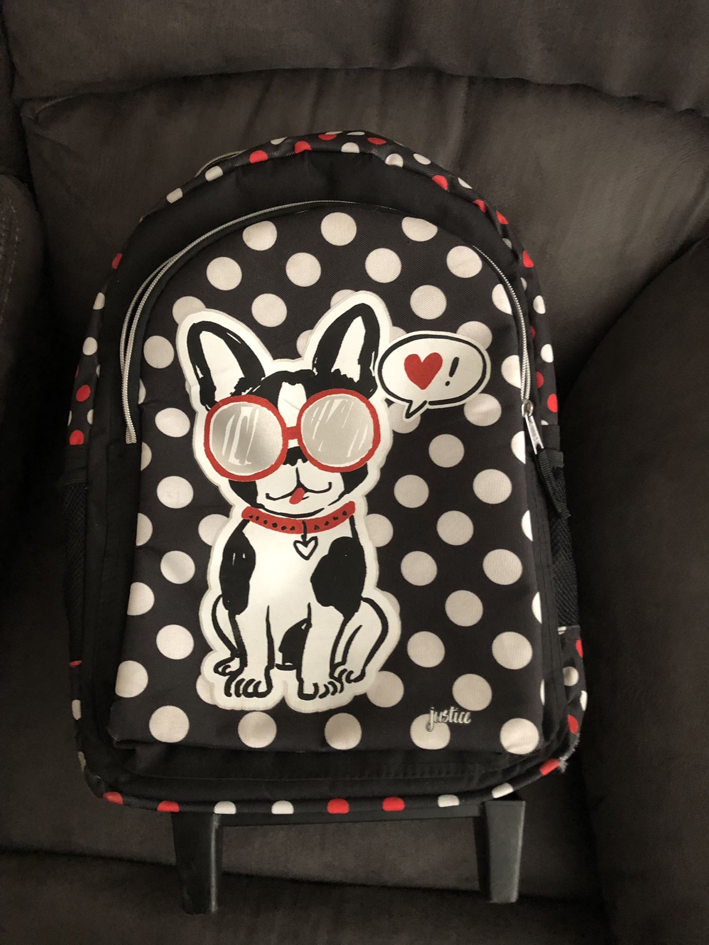 Justice Girls Rolling Backpack w/Binder