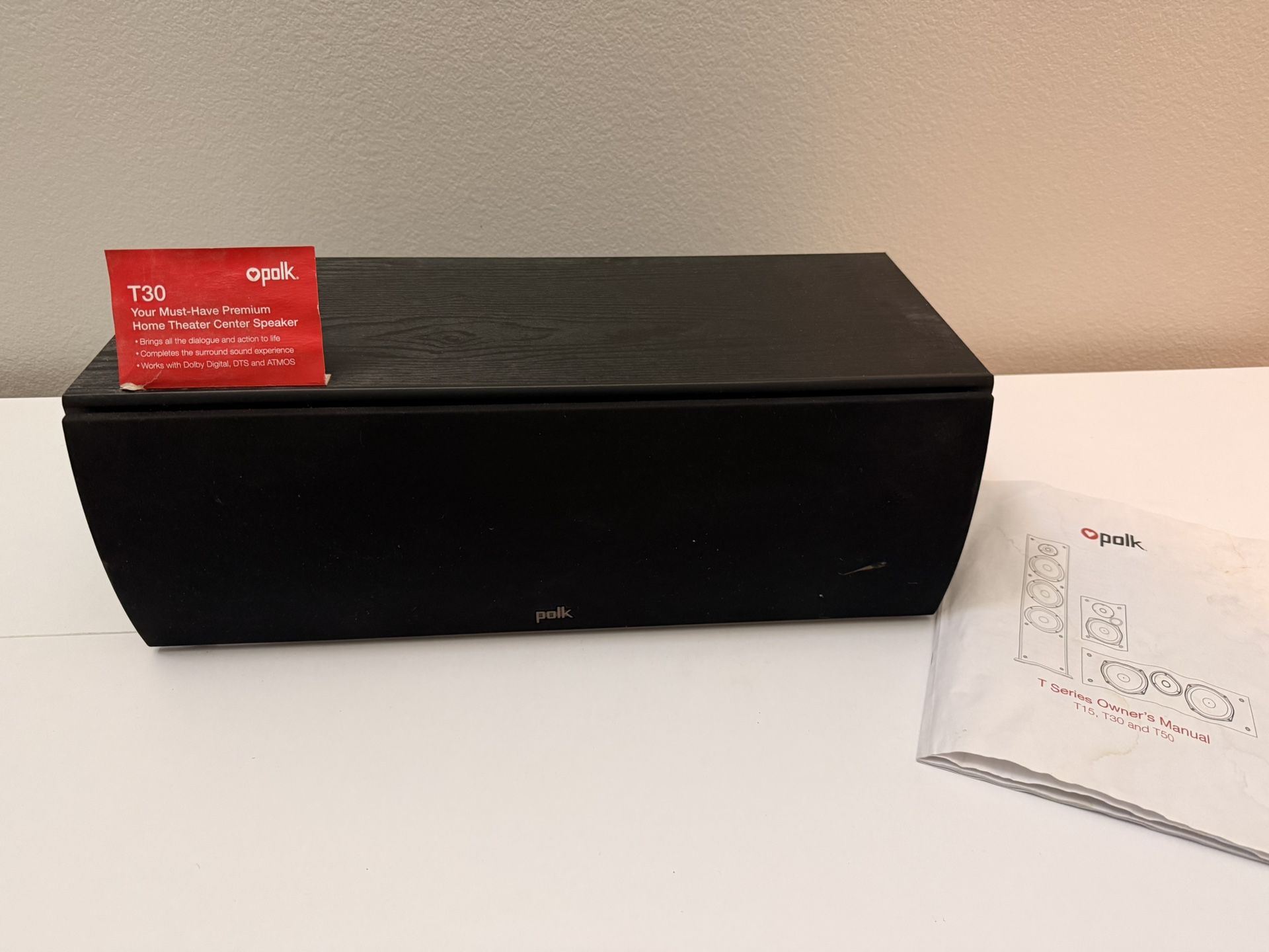 Polk Audio T30 Speaker Center Channel Home Theater Speaker (Black) AM7030-A