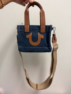 True Religion Mini Denim Tote Crossbody Bag