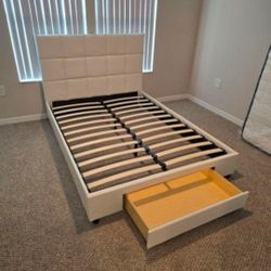 Queen Size Bed Frame Platform Bed With Under storage Mattress Sold Separately 