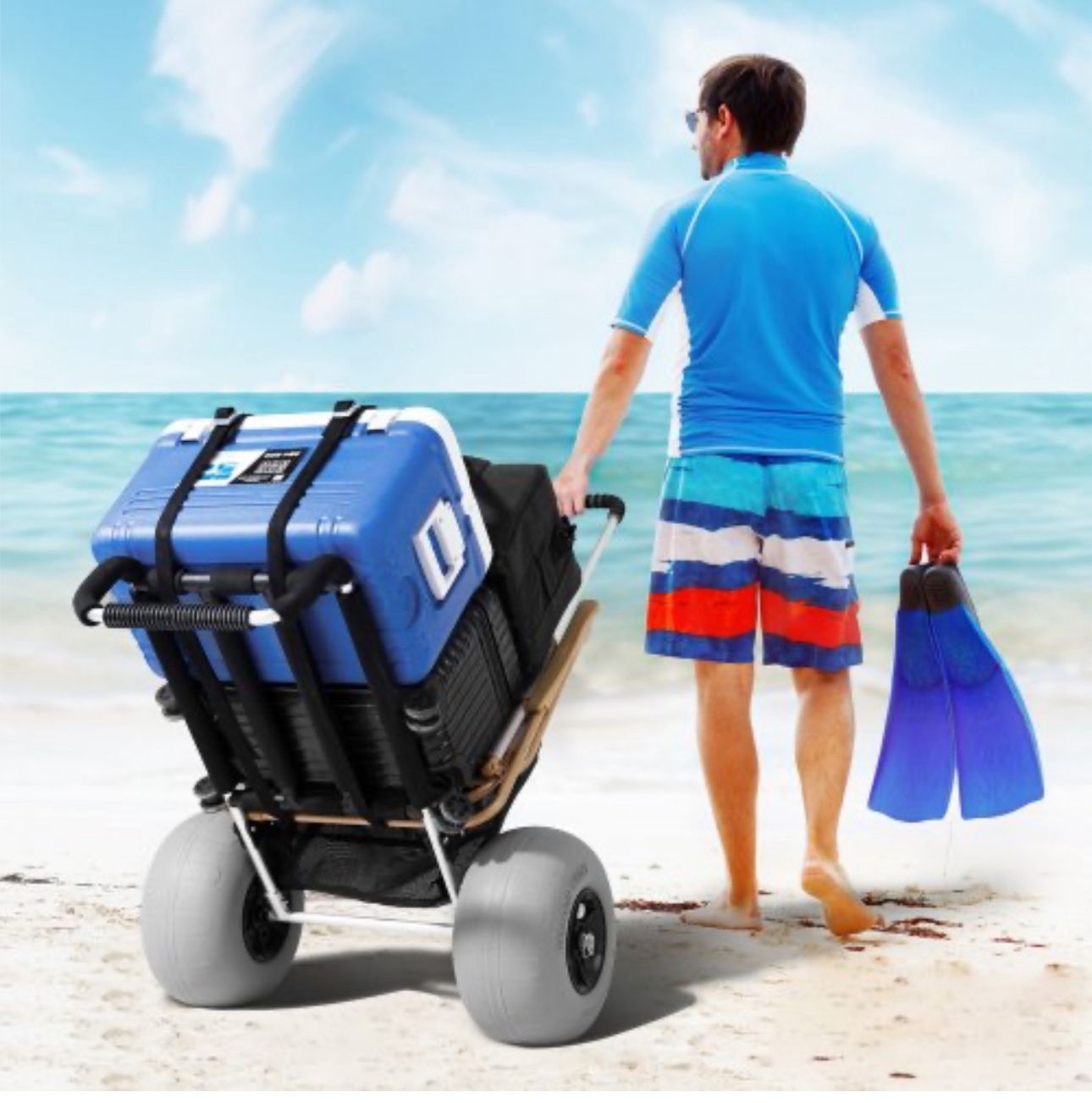 Beach Dolly With Big Wheels Sand