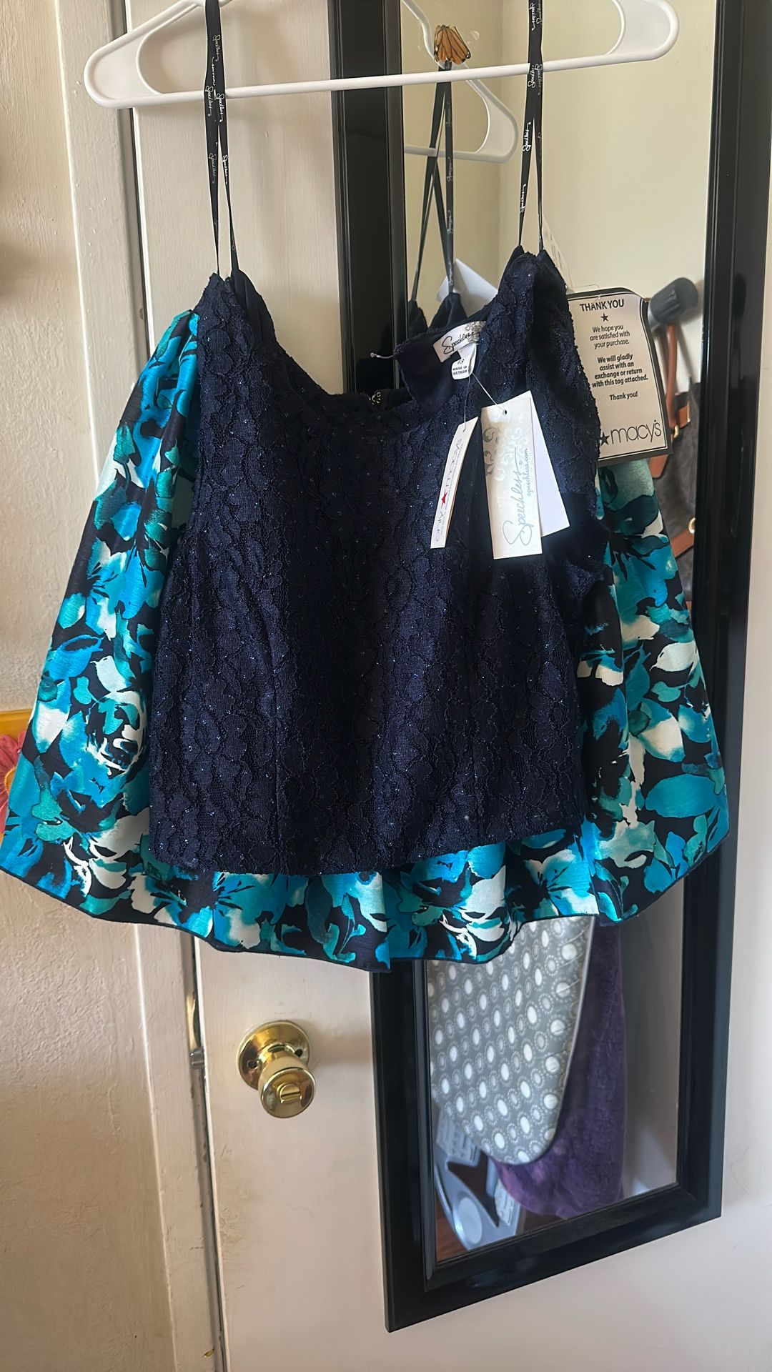 A new skirt and blouse set was never used with tags