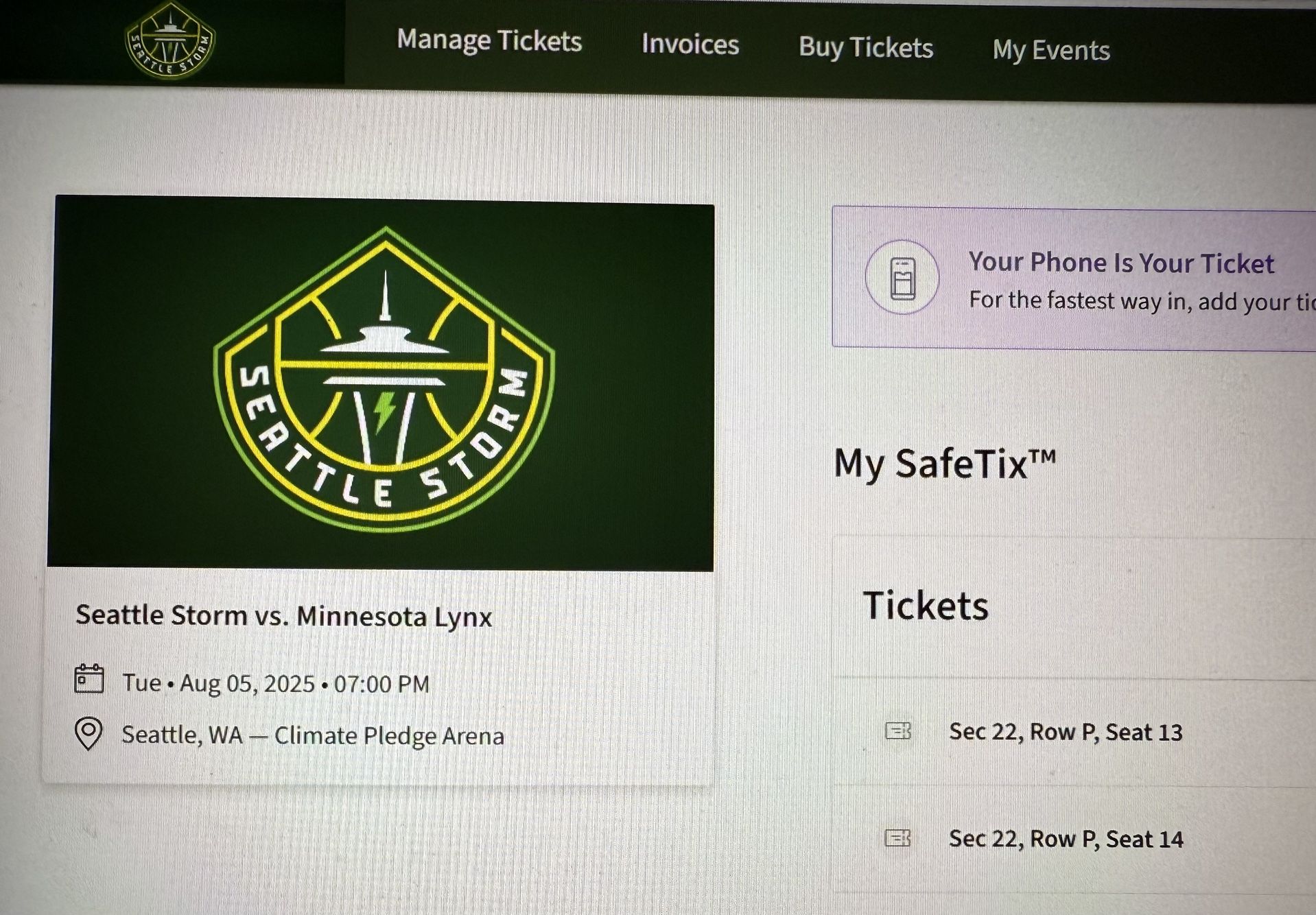 Queen Phee! Seattle Storm vs Minnesota Lynx