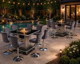9 pc brand new in box fire pit table bar