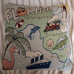 Florida Retro Tapestry Throw Pillow *10.00* Home Decor