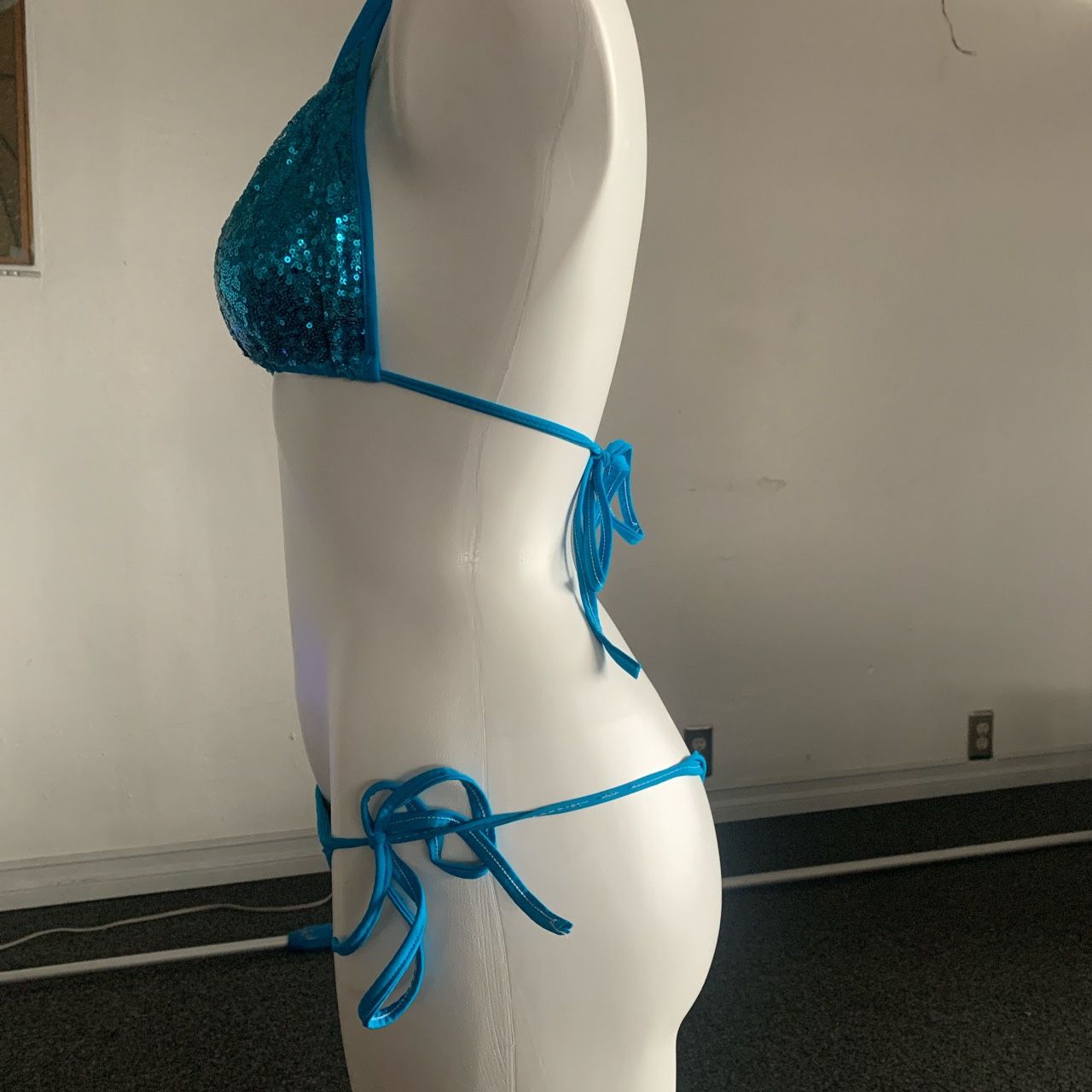 Turquoise bikini sequences swimwear most sizes fit all