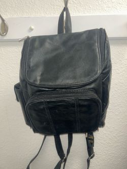 Black Leather Backpack/Purse