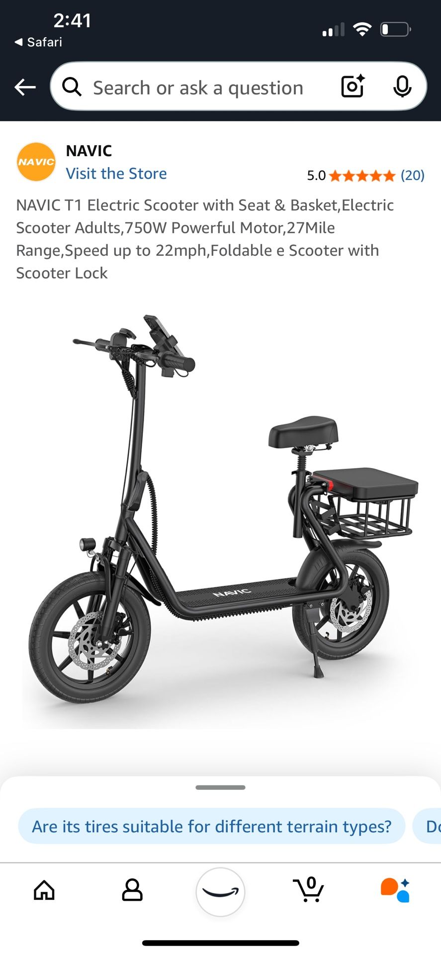 Brand New Navic T1 Electric Scooter