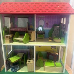 Lakeshore toddler wooden doll house 