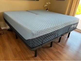 King Adjustable Bed with Premium Blue Burrito Supreme Mattress – Like New